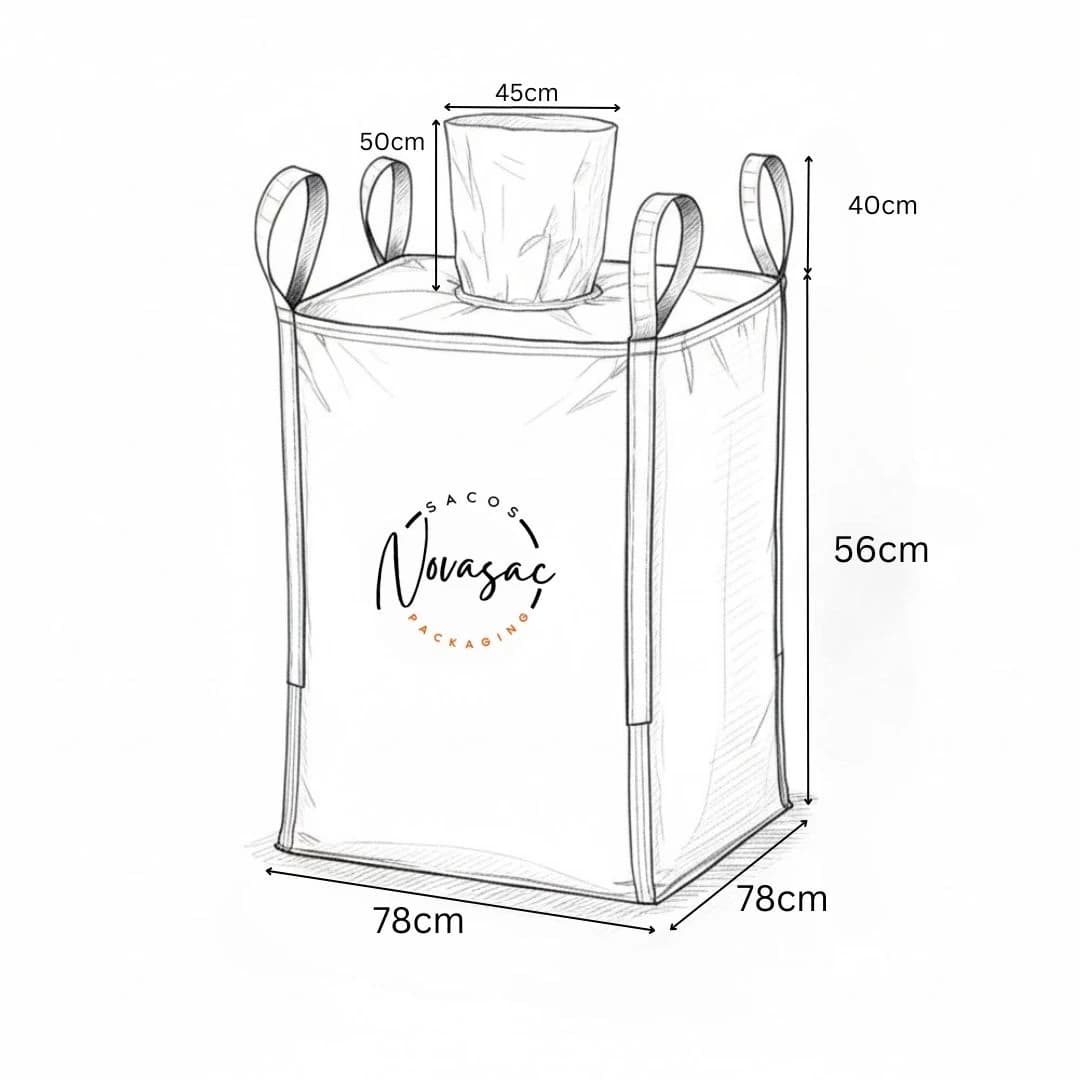 Bolsón Big Bag con Boquilla de Llenado y Base Plana 78x78x56 PP No Laminado — imagen 2