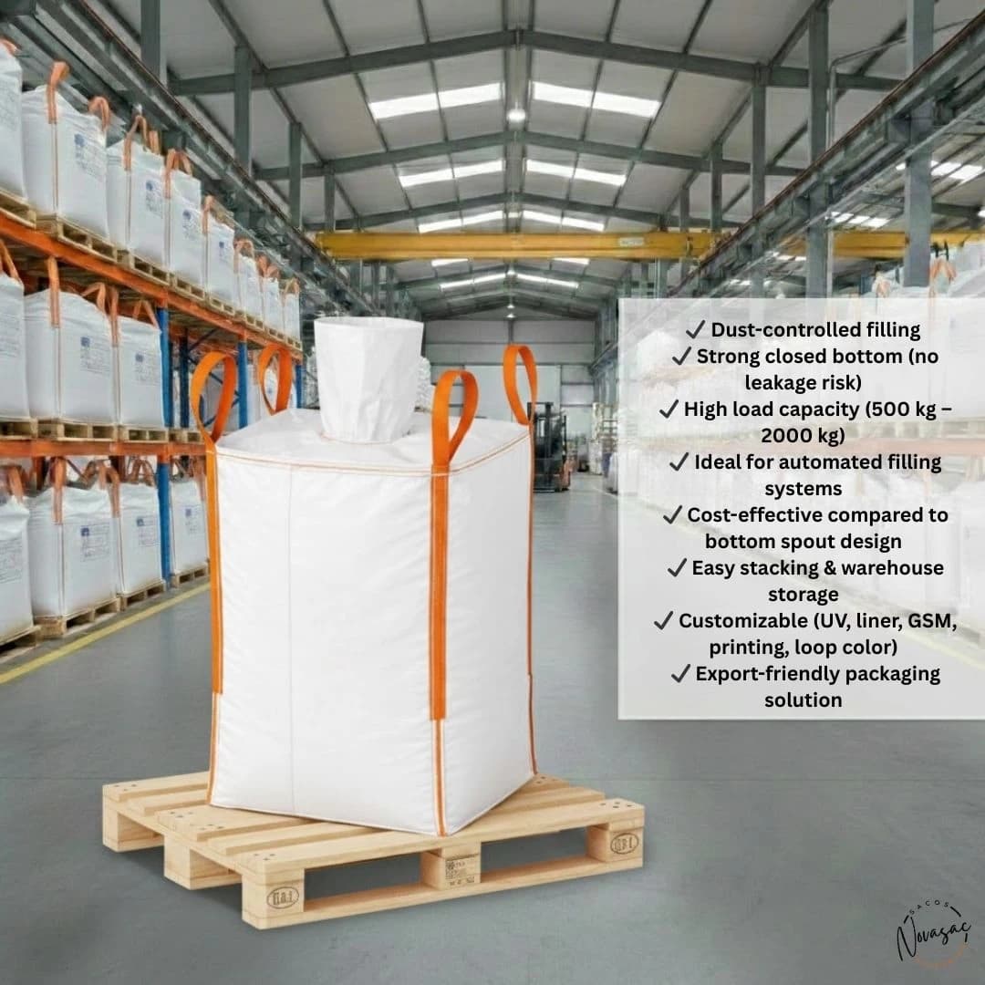 Bolsón Big Bag con Boquilla de Llenado y Base Plana 78x78x56 PP No Laminado — imagen 6