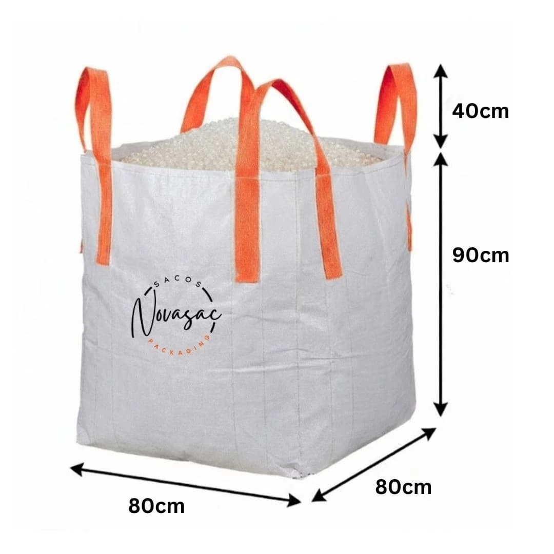 Bolsón Big Bag Boca Abierta Base Plana 80x80x90 PP No Laminado — imagen 2