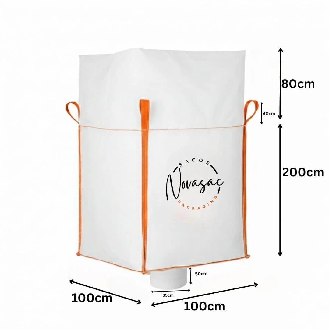 Bolsón Big Bag con Faldón y Boquilla de Descarga 100x100x200 PP No Laminado — imagen 2