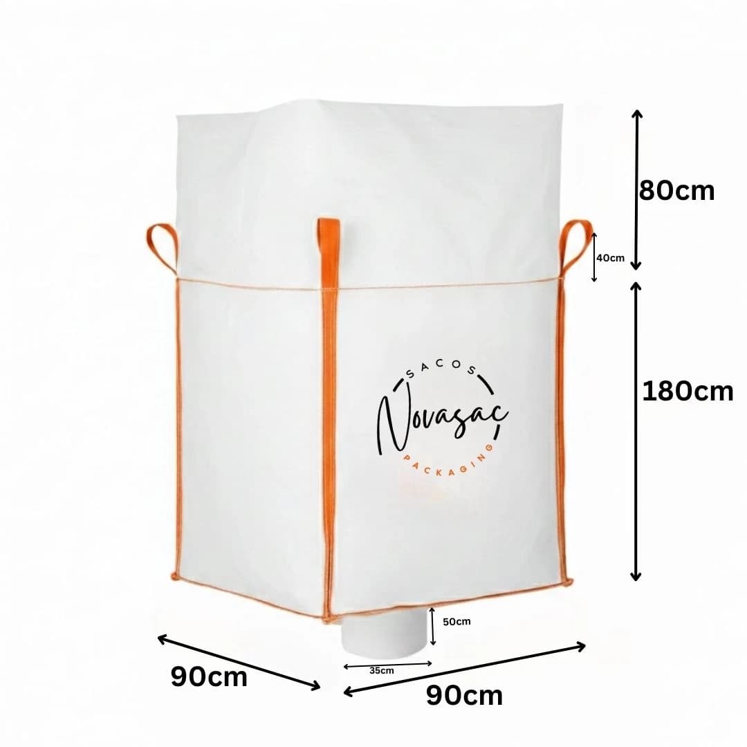 Bolsón Big Bag con Faldón y Boquilla de Descarga 90x90x180 PP No Laminado — imagen 2