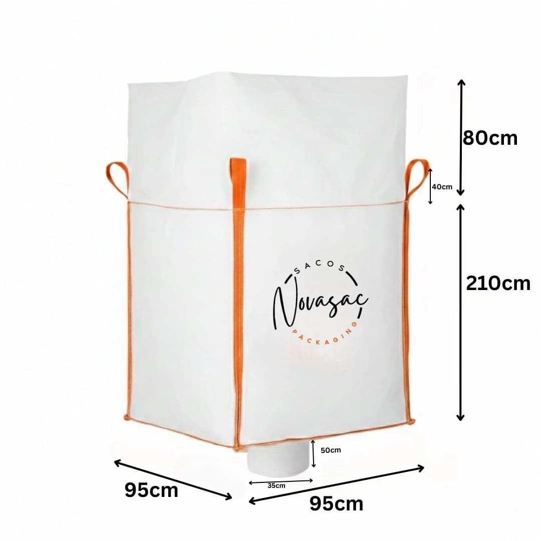 Bolsón Big Bag con Faldón y Boquilla de Descarga 95x95x210 PP No Laminado — imagen 2