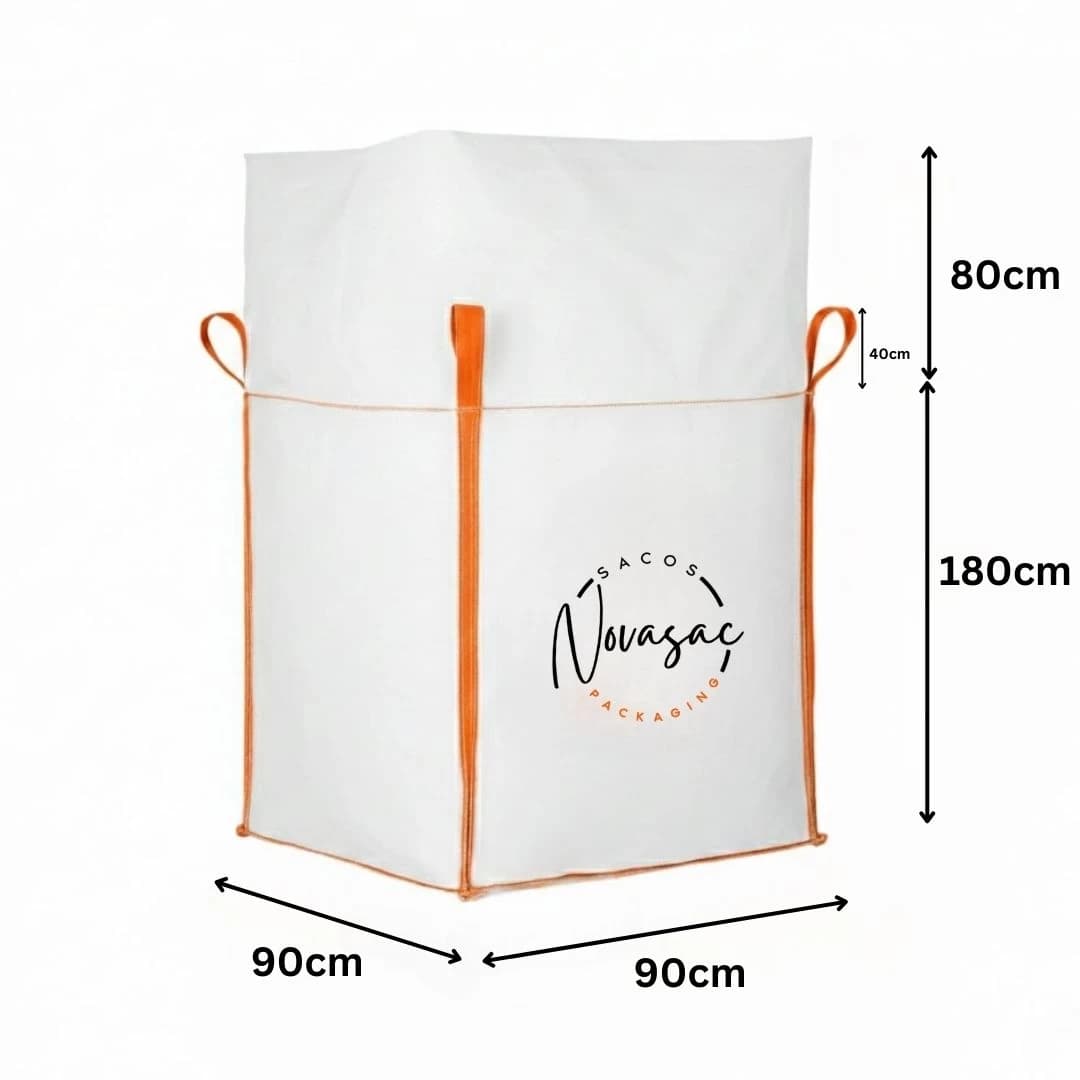 Bolsón Big Bag con Faldón y Base Plana 90x90x180 PP No Laminado — imagen 2