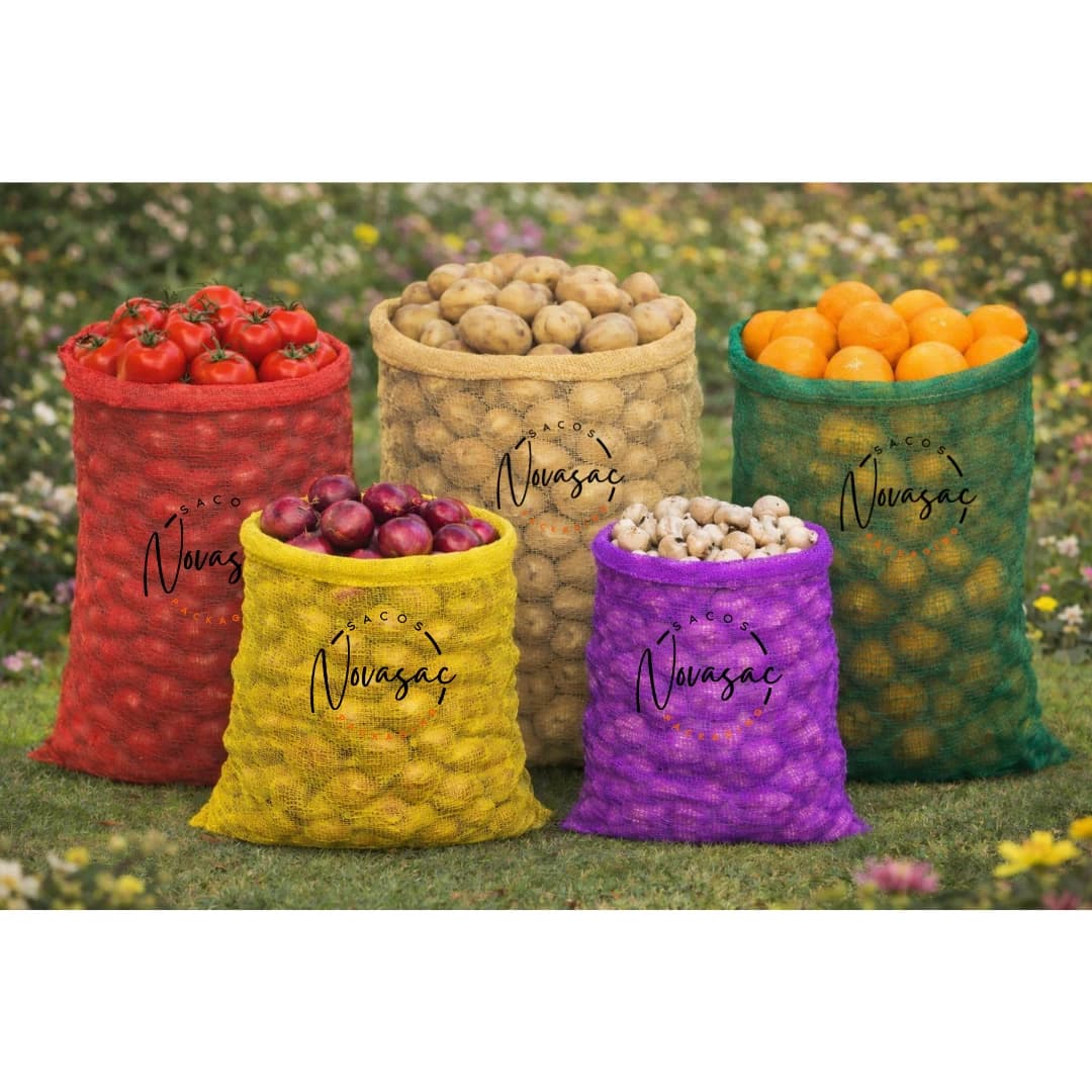Bolsa Pequeña de Malla Leno 53x82cm Boca Abierta con Cordón de Cierre PP No Laminado — imagen 1