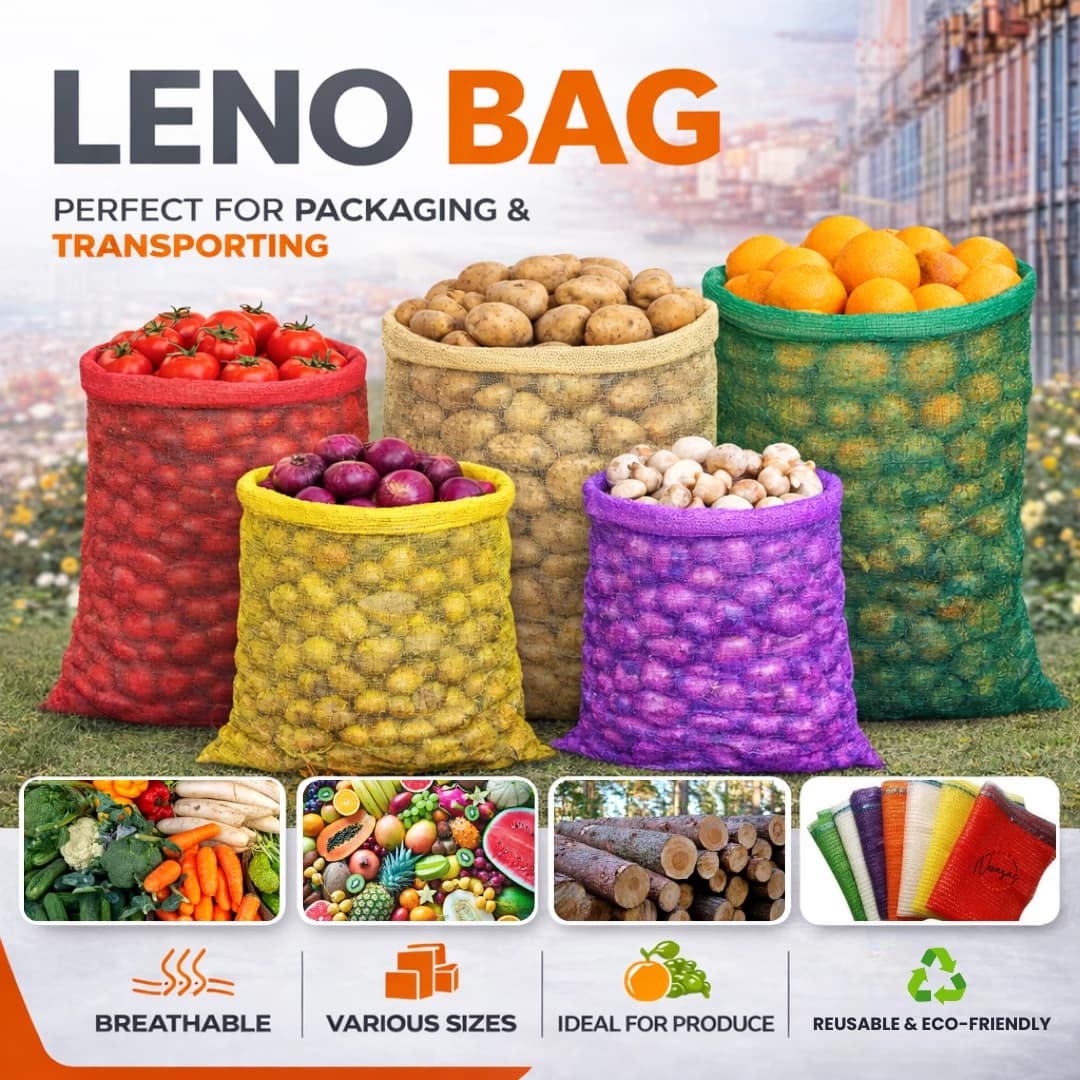 Bolsa Pequeña de Malla Leno 53x82cm Boca Abierta con Cordón de Cierre PP No Laminado — imagen 4