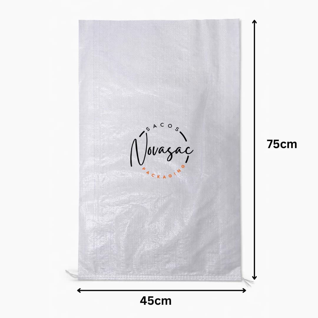 Bolsa Pequeña Tejida de PP 45x75cm Boca Abierta Base Plana No Laminada — imagen 2